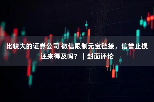 比较大的证券公司 微信限制元宝链接，信誉止损还来得及吗？｜封面评论